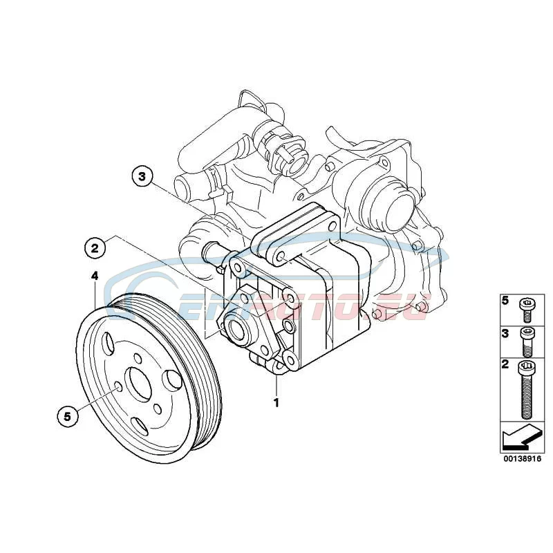 Оригинал BMW Насос гидроусилителя рулевого управления (32416780413)