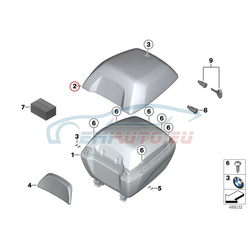 Genuine BMW Outer shell, Topcase cover (77438409433)