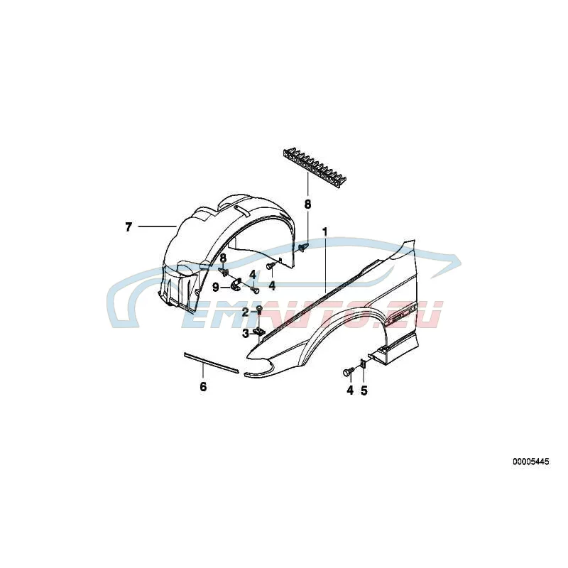 Genuine BMW Side panel, front right (41358157626)