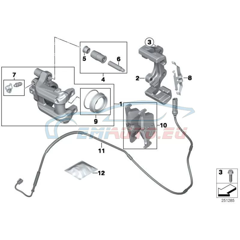 Original BMW Bremssattelgehäuse links (34216850857)