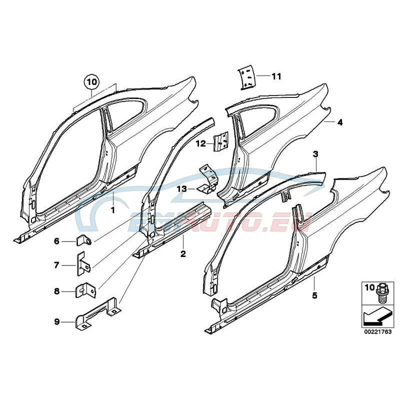 Genuine BMW LEFT REAR SIDE PANEL (41007168967)