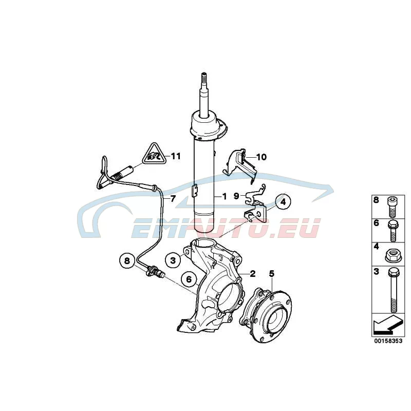 Original BMW Federbein vorn rechts (31316786014)