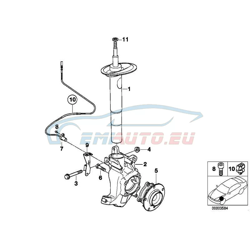 Genuine BMW Spring strut, front (31311096865)