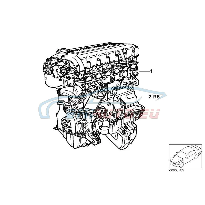 Genuine BMW Exchange short engine (11001405257)