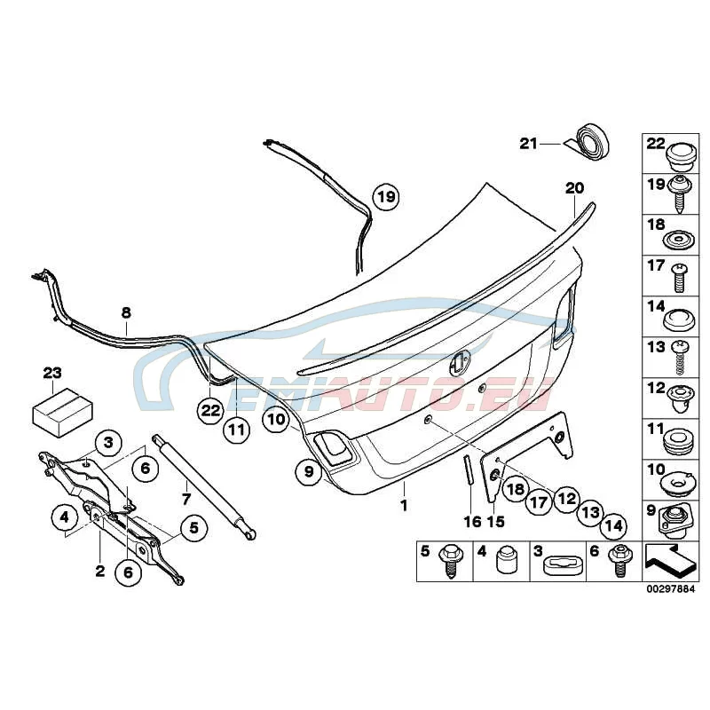 Genuine BMW Tailgate with hole for lock barrel (41627181144)