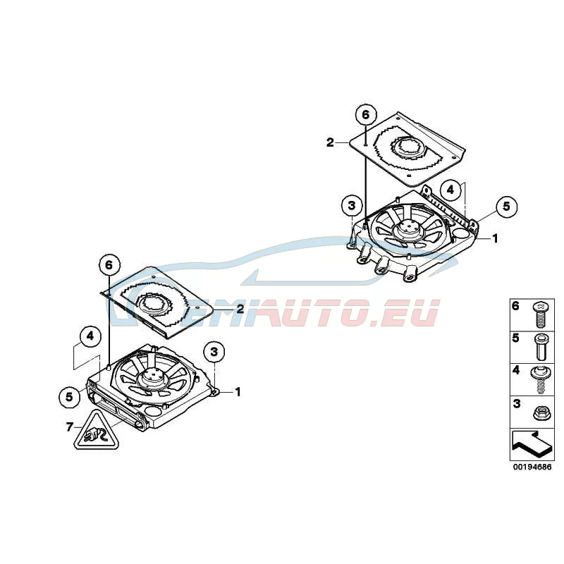 Genuine BMW Central bass sp.,right/Indi.audio system (65137838910)