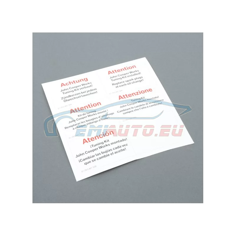 Genuine Mini Stick-on label (01290441509)