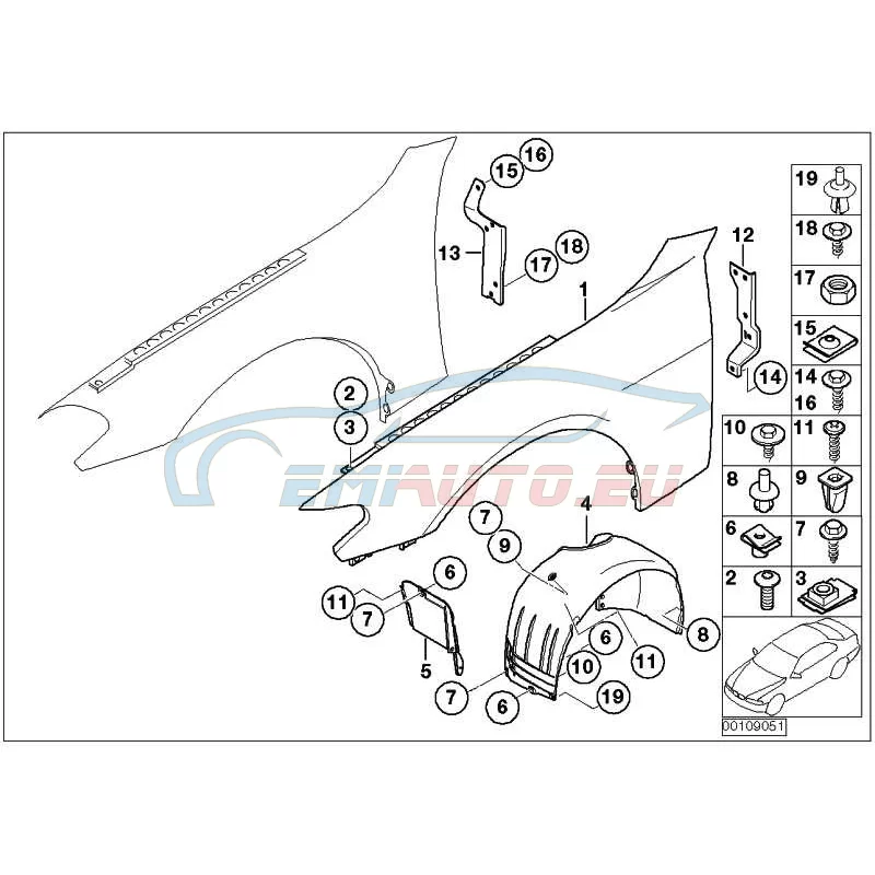 Genuine BMW Side panel, front right (41357138474)