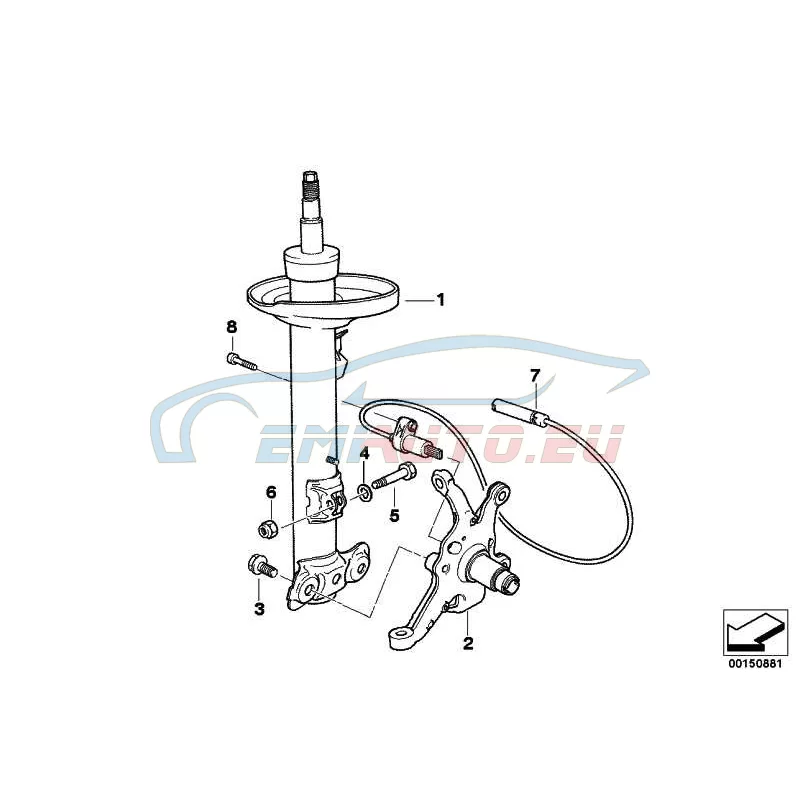 Original BMW Federbein vorn links (31317841707)