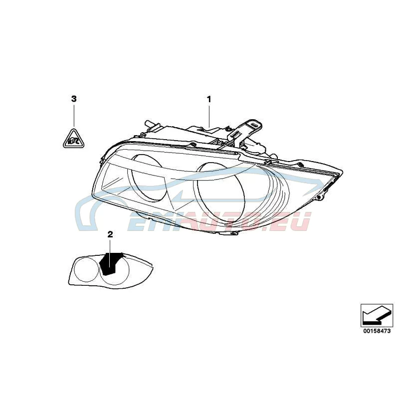 Genuine BMW Headlight left (63126924487)