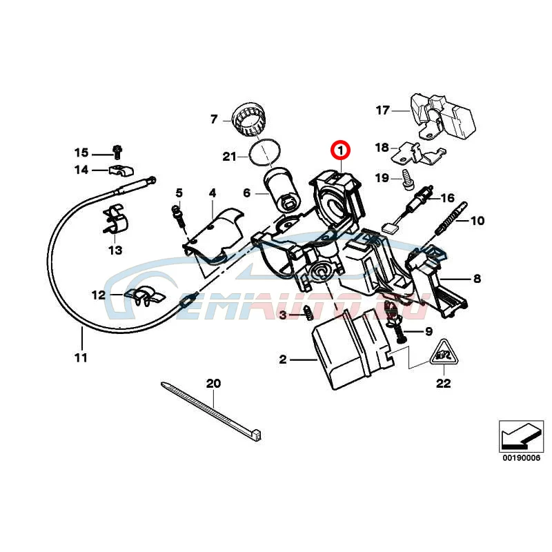 Original BMW Lenkschloss Interlock (32321095996)