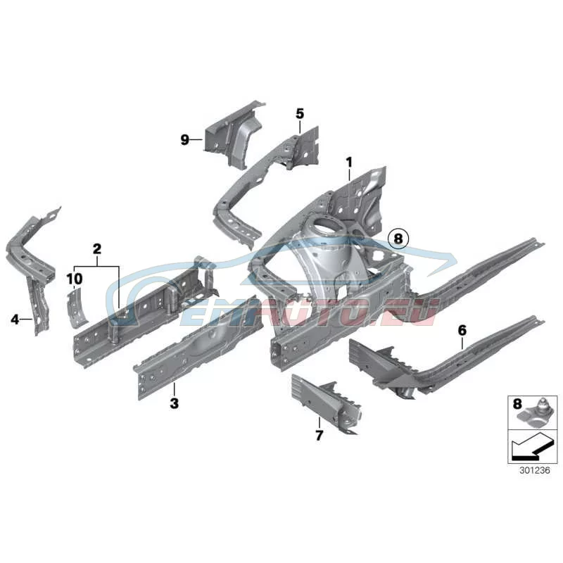 Genuine BMW EXTERIOR LEFT ENGINE SUPPORT (41007284089)