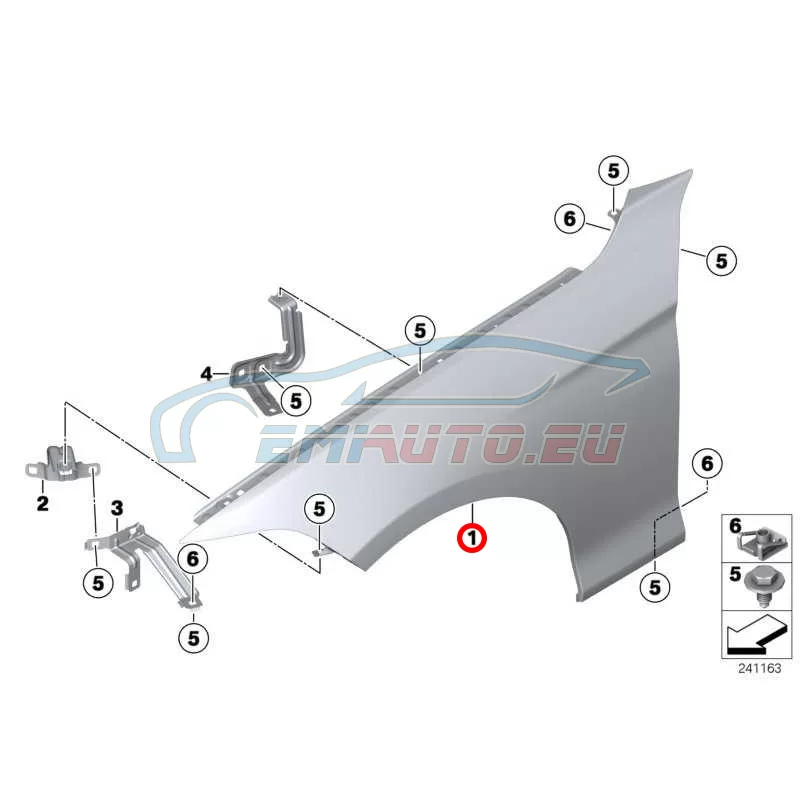 Genuine BMW Side panel, front left (41357438441)