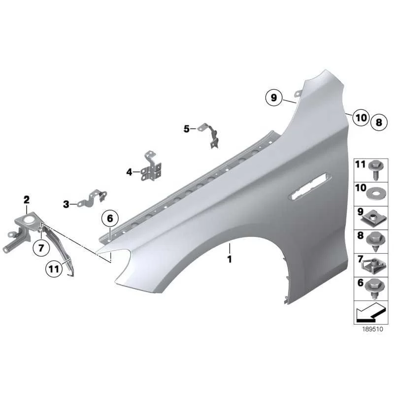 Genuine BMW Side panel, front left (41357248433)