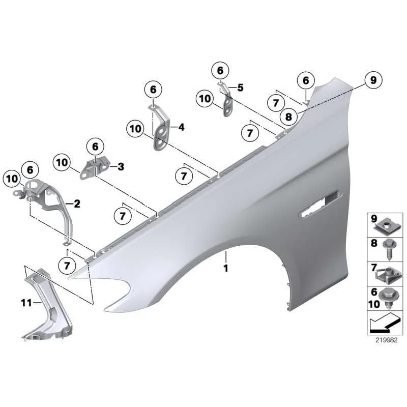 Genuine BMW Side panel, front right (41357248660)
