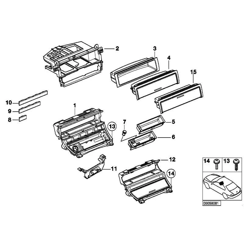 Genuine BMW Instrument panel, switch centre (51168268893)