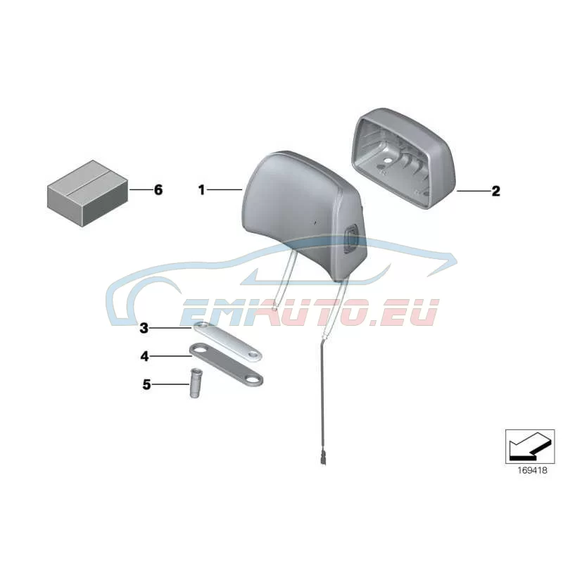 Original BMW Kopfstütze Basis Stoff (52107250770)
