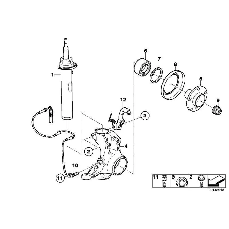 Original BMW Federbein vorn links (31316786517)