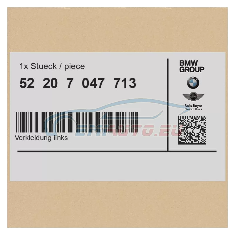 Оригинал BMW облицовка левая (52207047713)