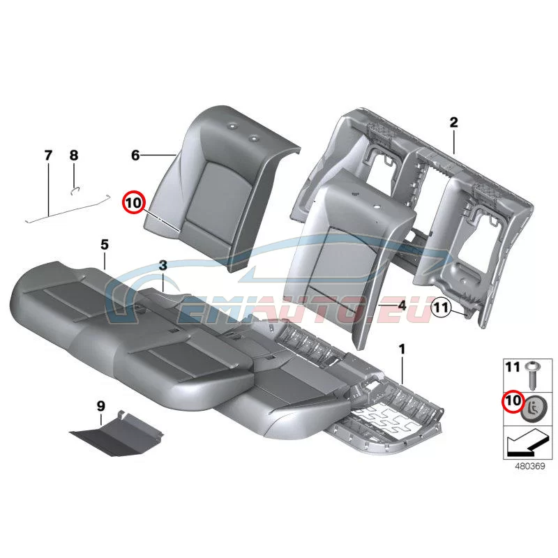 Genuine BMW Button Isofix (52207321769)