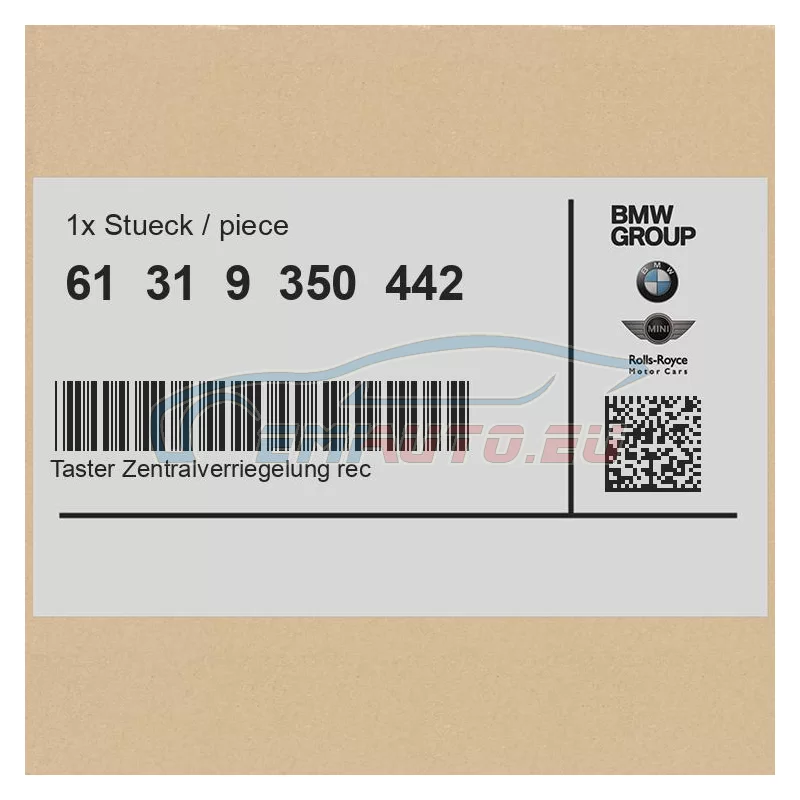 Original BMW Taster Zentralverriegelung rechts (61319350442)
