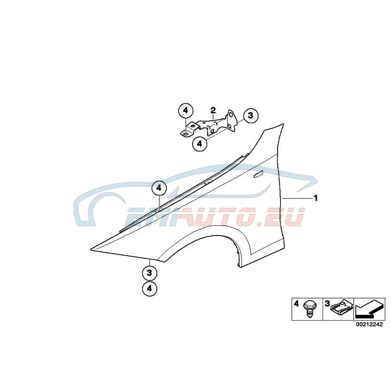 Genuine BMW Side panel, front left (41357135679)