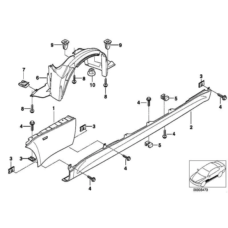 Genuine BMW Side panel, front left (41358398693)