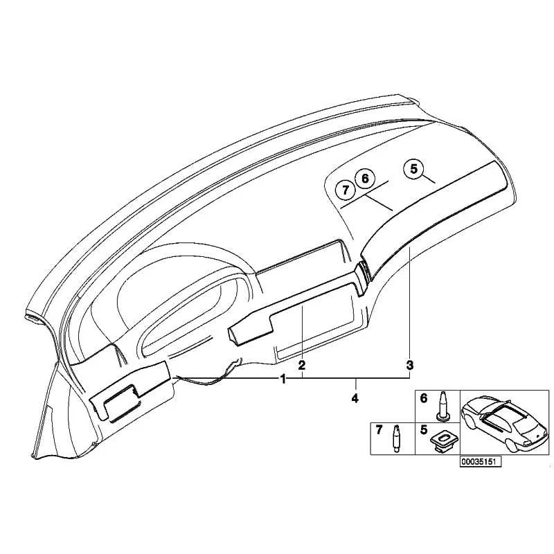 Genuine BMW Decor strip,tita.II,instr.panel centre (51457047128)