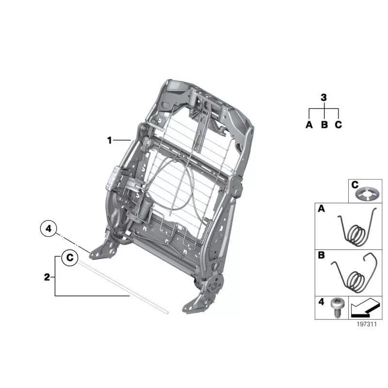 Original BMW Lehnenrahmen Basissitz (52109144893)