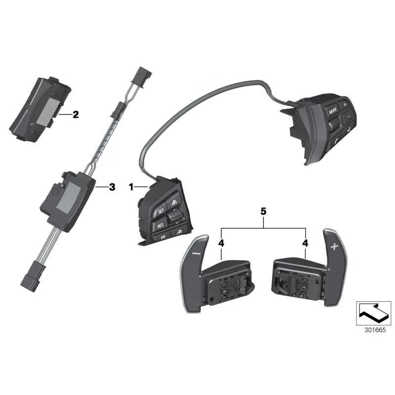 Genuine BMW Switch, multifunct. steering wheel (61317844014)
