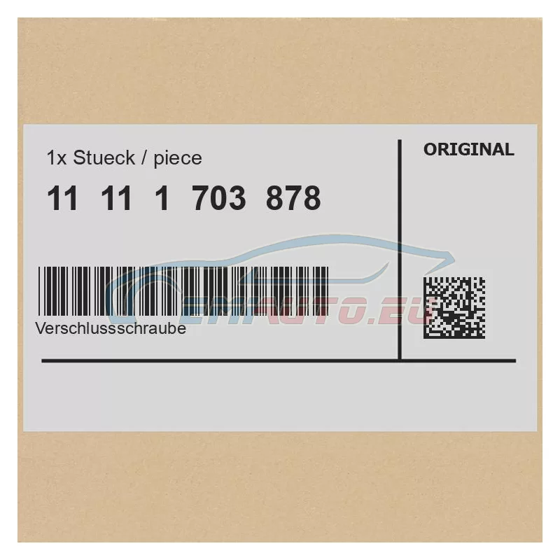 Genuine BMW Screw plug (11111703878)