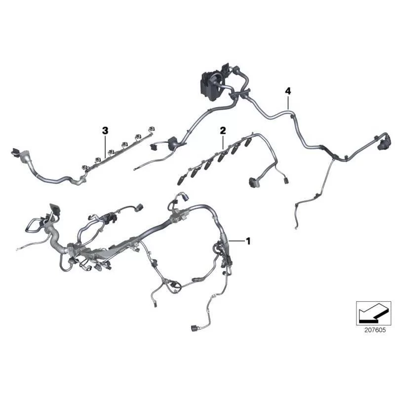 Genuine BMW Engine wiring harness, engine module (12518508652)
