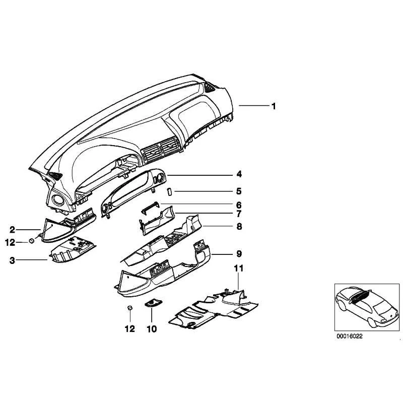 Genuine BMW Instruments combination covering (51458186936)