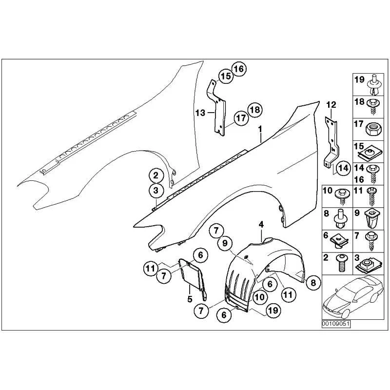 Genuine BMW Side panel, front left (41357138473)