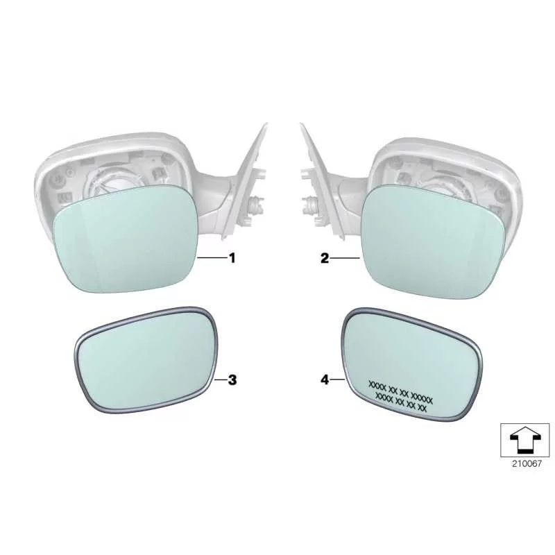 Genuine BMW Mirror glas, wide-angle, left (51162991663)