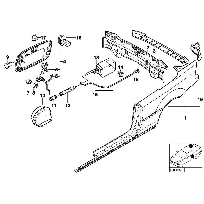 Genuine BMW LEFT REAR SIDE PANEL (41357894541)