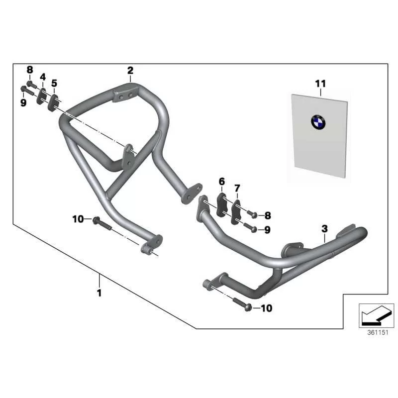 Genuine BMW Install.instruct., engine protection bar (77018533694)