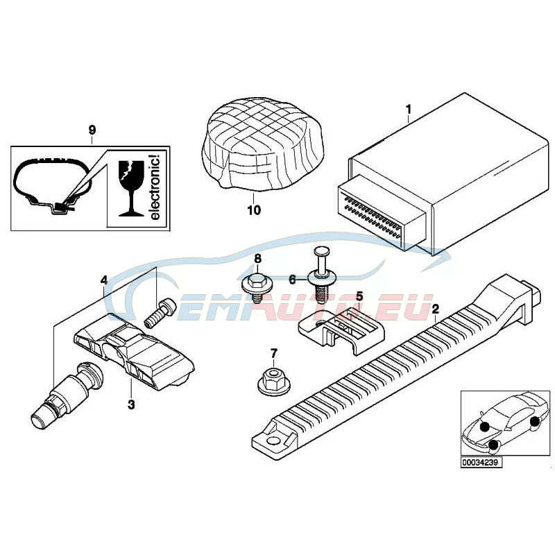 Genuine BMW Wheel electronics module, RDC (36118378682)