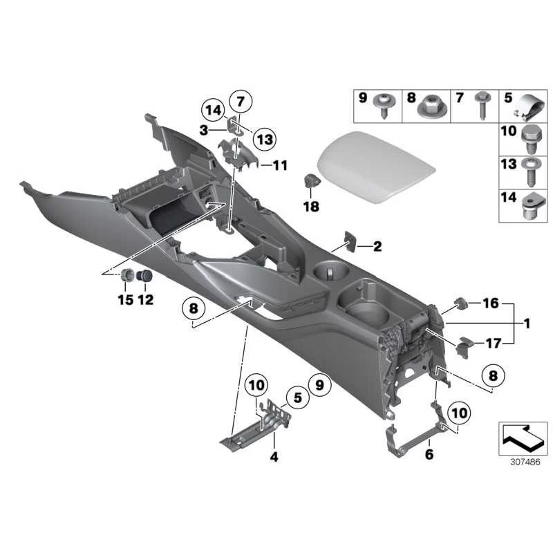 Genuine BMW Centre console (51169285145)