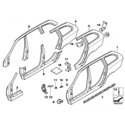 Genuine BMW LEFT REAR SIDE PANEL (41217120199)