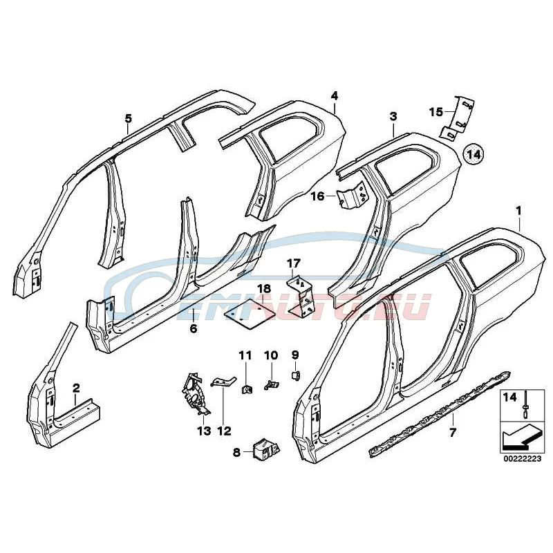 Genuine BMW LEFT REAR SIDE PANEL (41217120199)