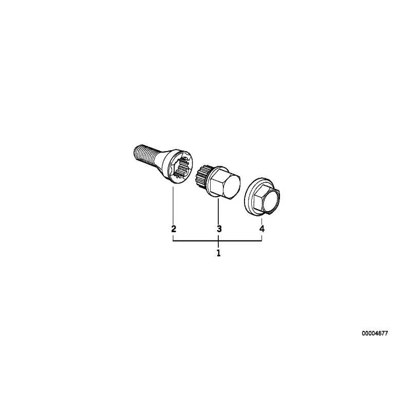 Genuine BMW WHEEL BOLT WITH CODE (36131181270)