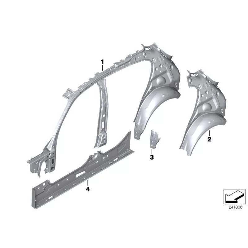 Genuine BMW Right interior side frame (41217284350)