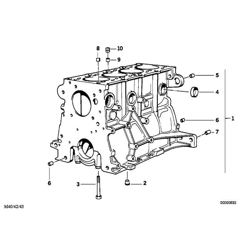 Genuine BMW Engine block with piston (11111739594)