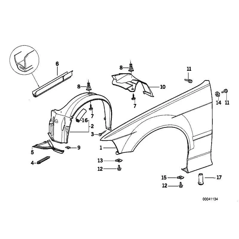 Genuine BMW Side panel, front right (41358215290)