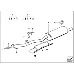 Genuine BMW Rear silencer (18101247415)