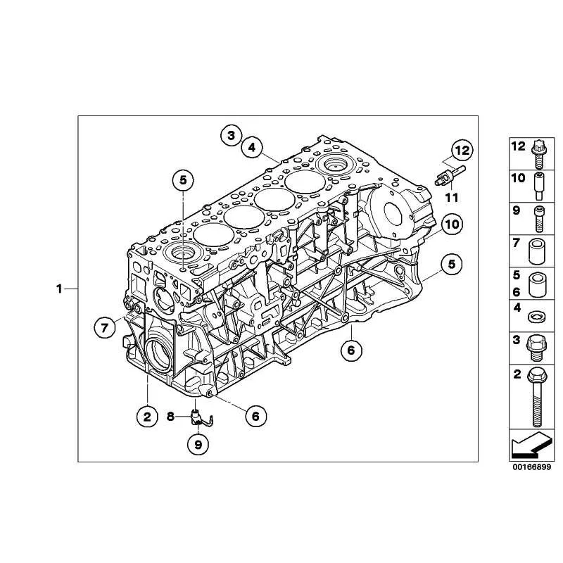 Genuine BMW Engine block with piston (11112295771)
