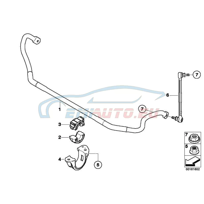 Genuine BMW Stabilizer, front (31352283515)