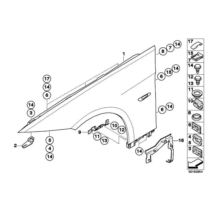 Genuine BMW Side panel, painted, front left (41352155919)