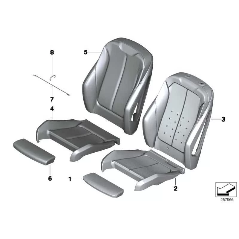Genuine BMW Sports seat cover leather (52107295126)